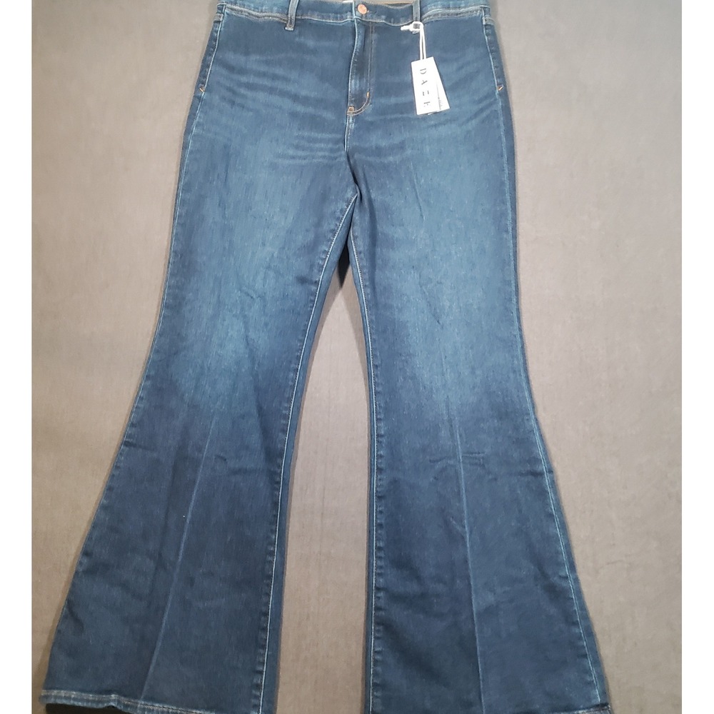 Classic Dark Blue Flare Jeans - Women's Wide Leg
